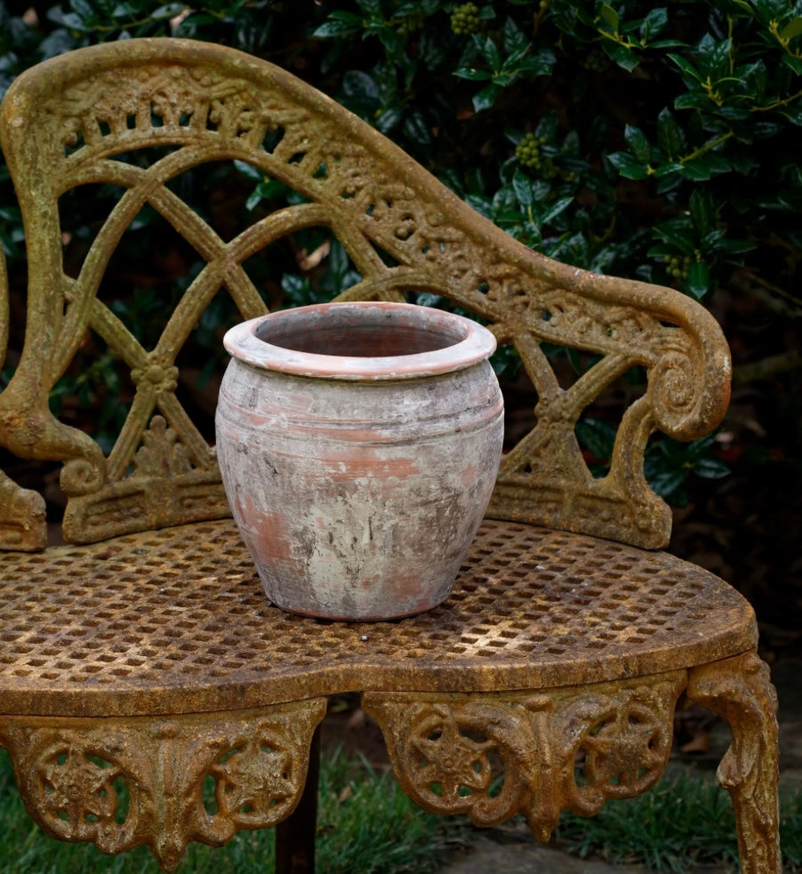 Weathered Olive Pot - Small