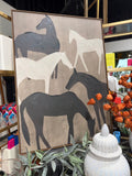 Framed Painting Five Horses
