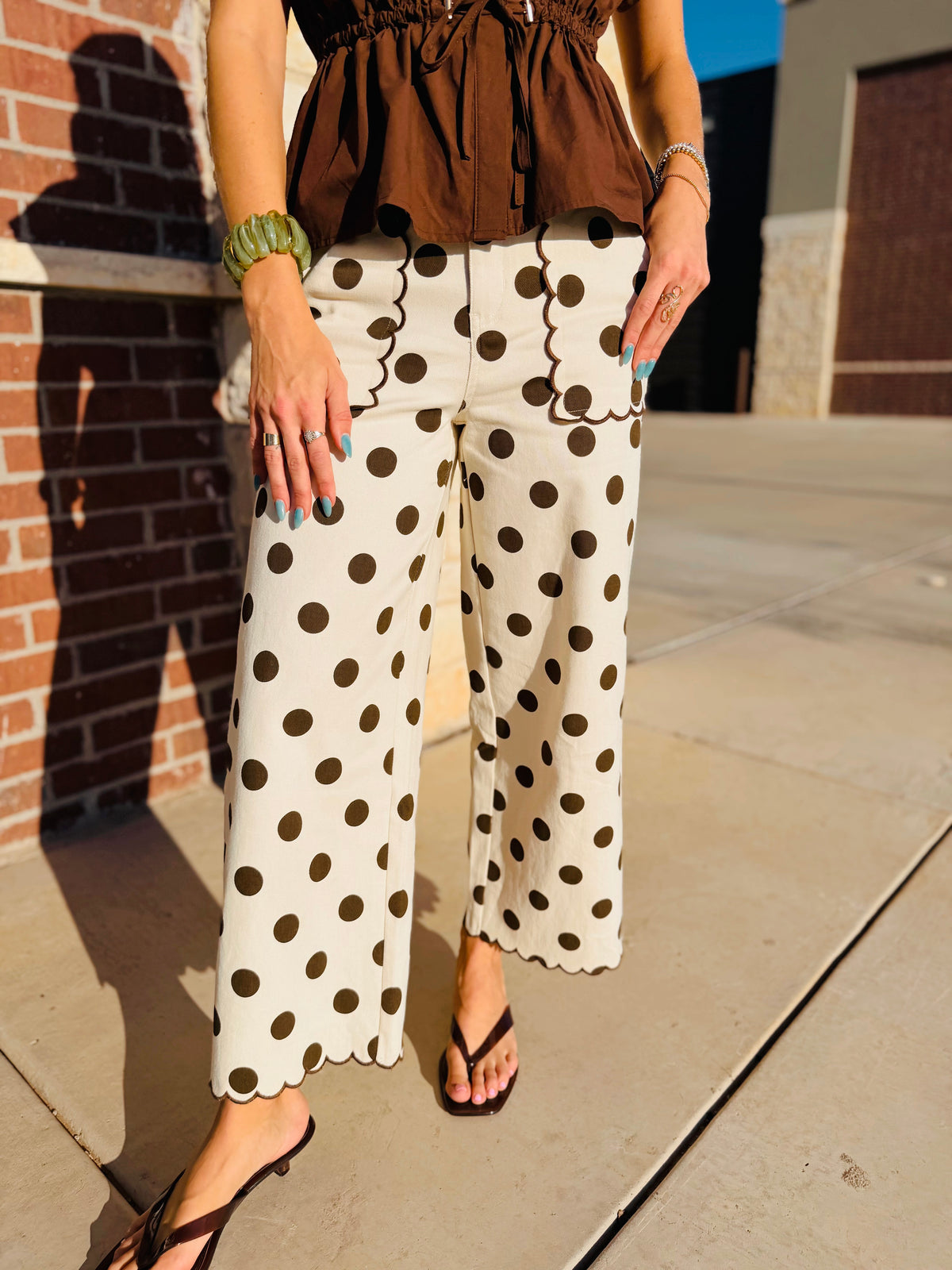 Brown Payton Polka Dot Pants