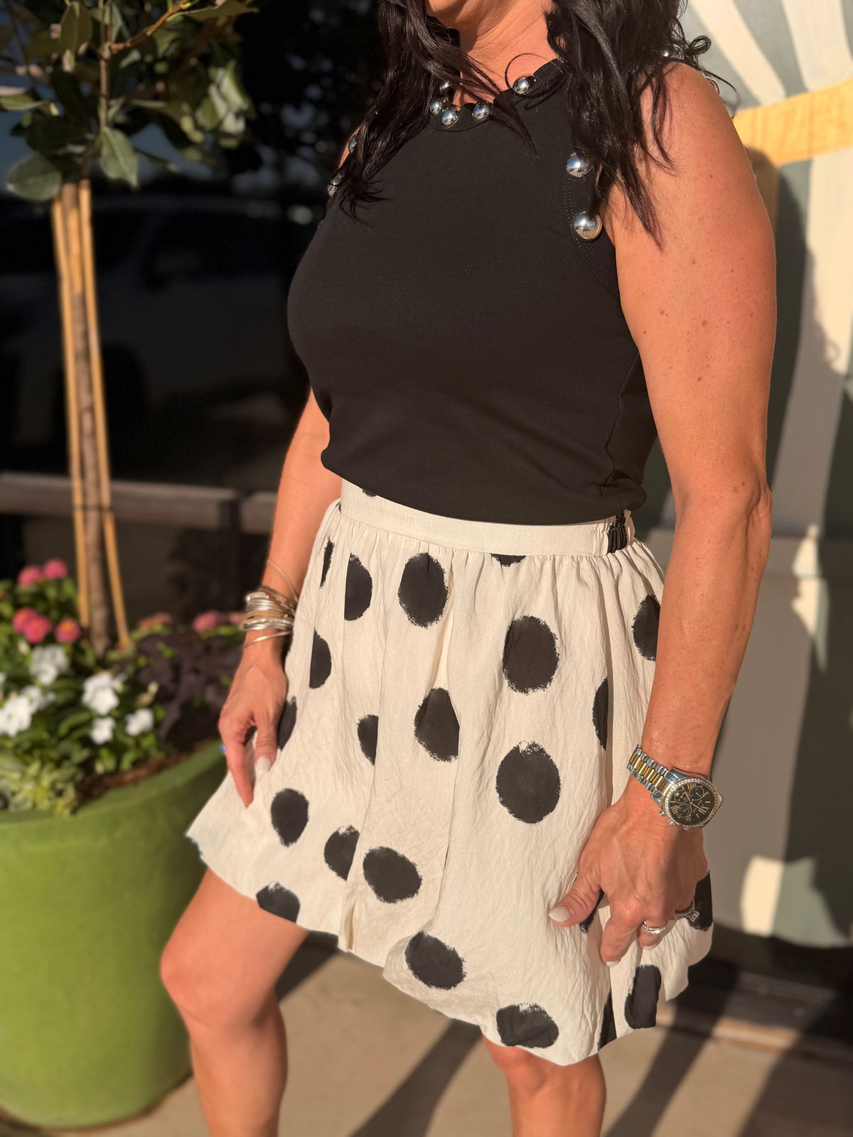 Cream Christie Polka Dot Skirt