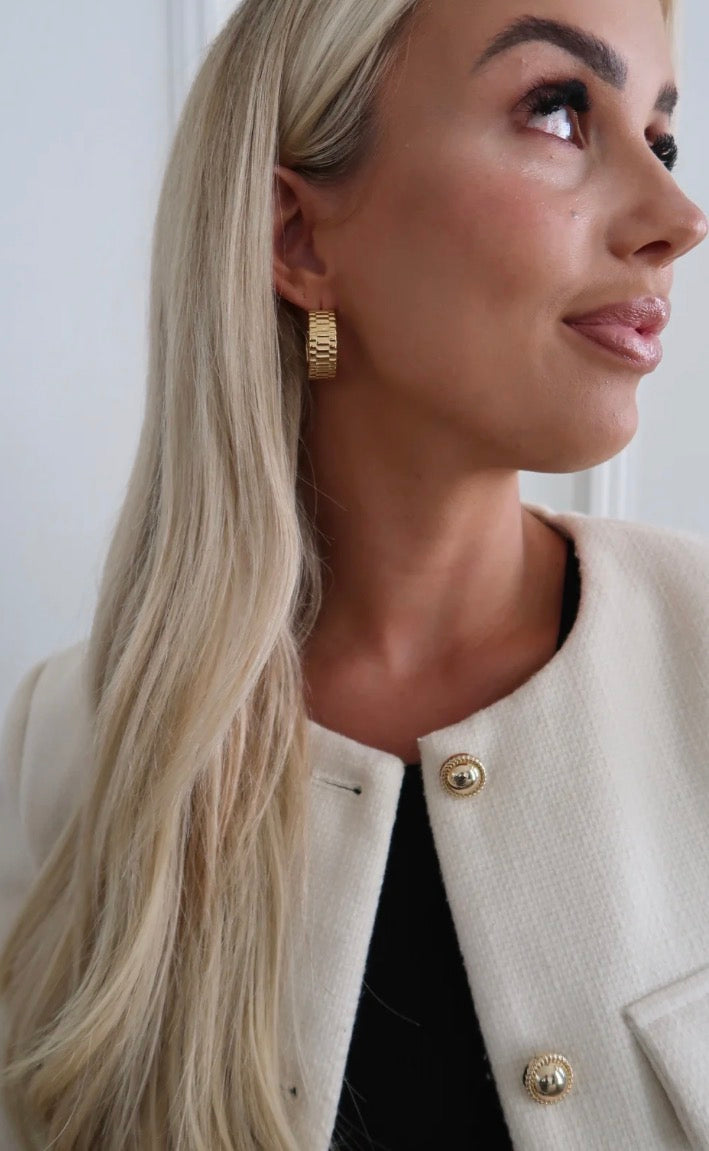 Gold Watchband Hoops