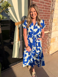 Gavin Geometric Ruffled Sleeve Dress