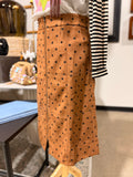 Brown Suede Polka Dot Skirt