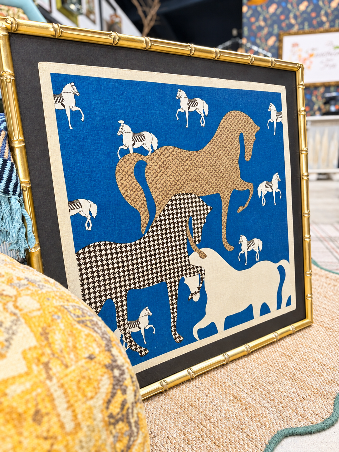 Framed Neutral Horse Scarf