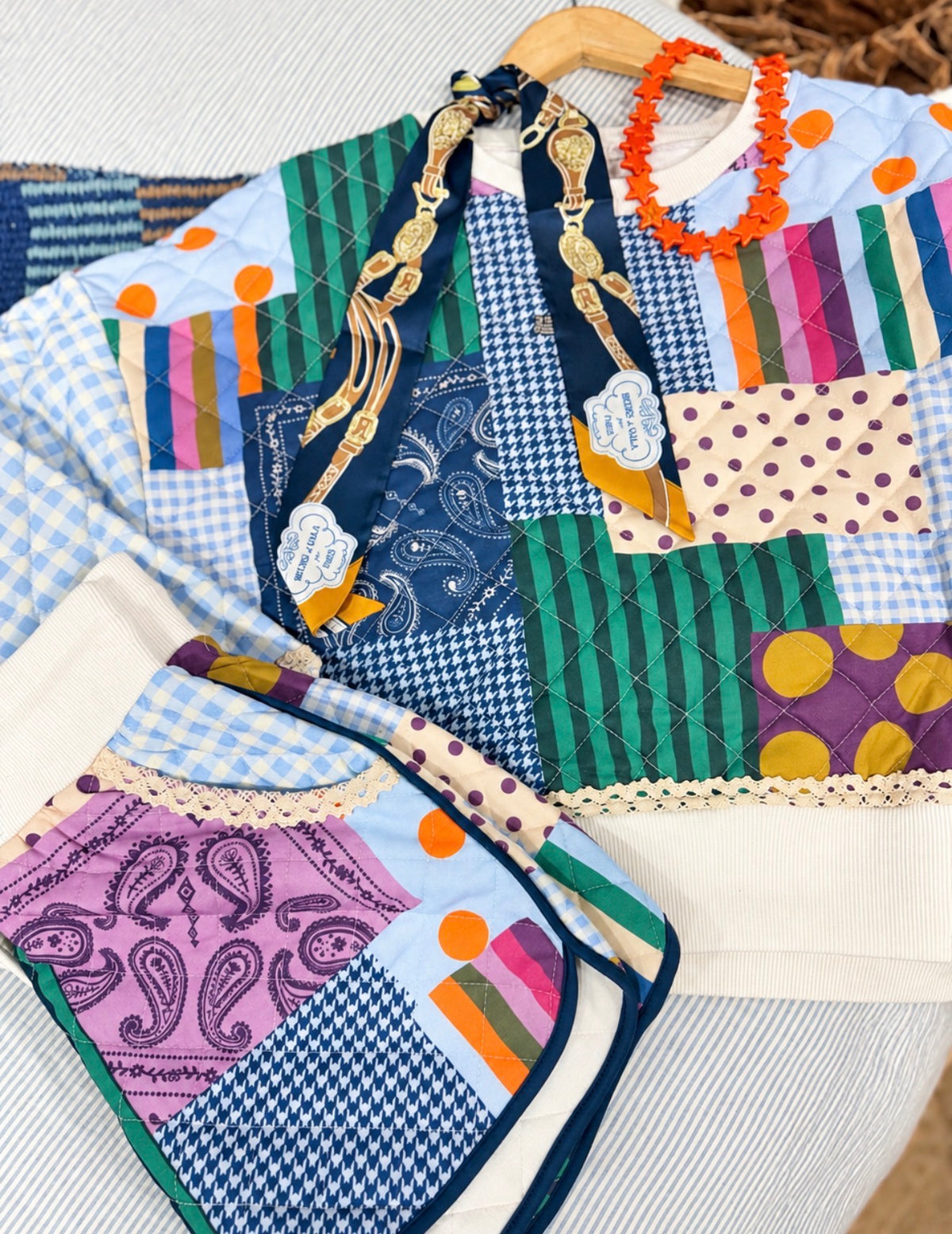 Patchwork Pretty Sweatshirt Set