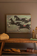 Framed Running Race Horse Portrait