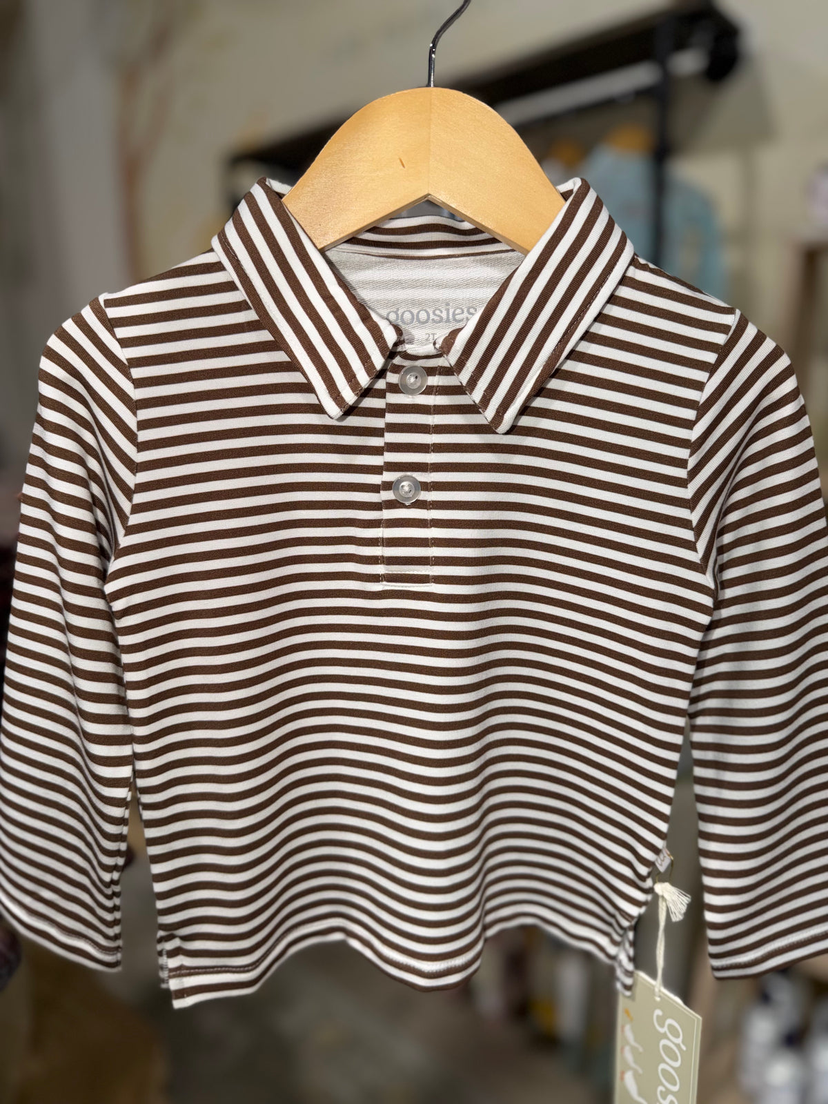 Polo Sweatshirt Choc Stripes