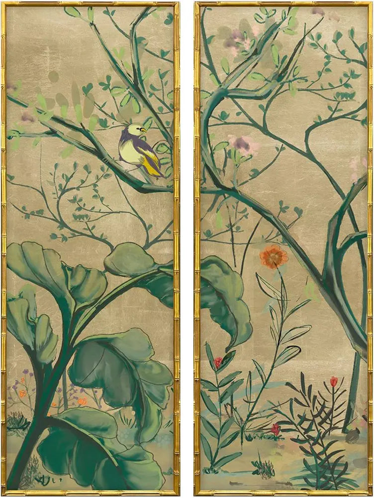 Gold Chinoiserie Framed Art Portraits
