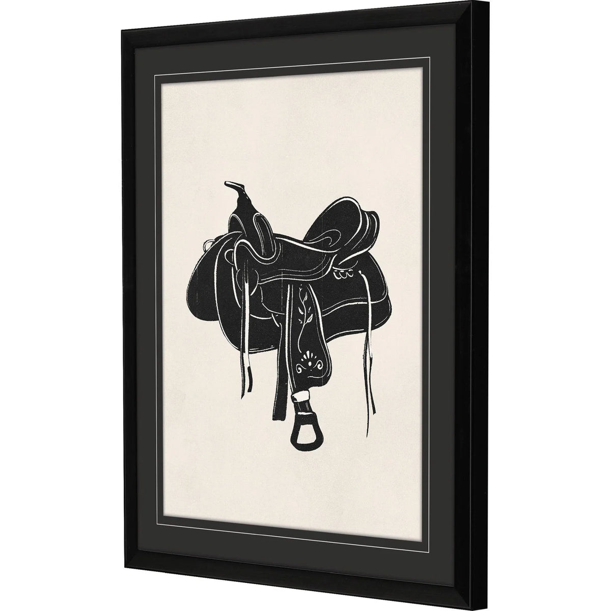 Black Cowboy Saddle Portrait