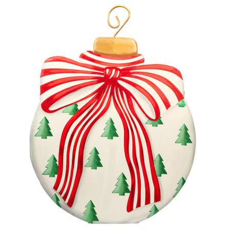 Modern Red White & Green Ornament