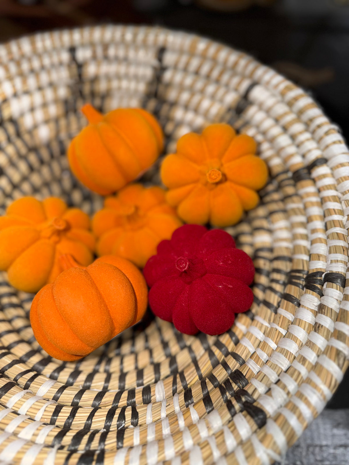 2.75 Inch Flocked Resin Pumpkin