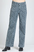Heather Leopard Jeans - Faded Blue