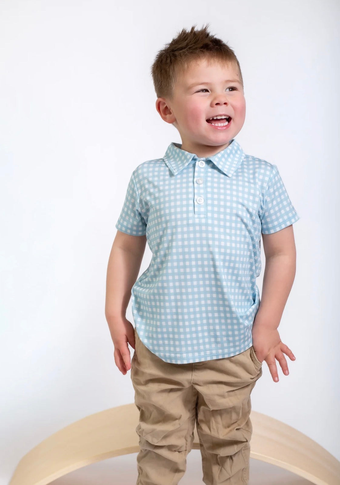 Gingham Cottage Blue Polo