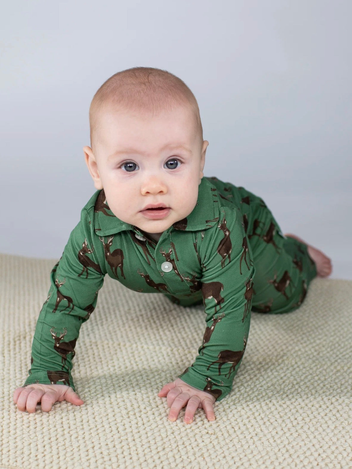 Sweatshirt Polo Romper Deer