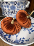 Burgandy Velvet Stuffed Pumpkin