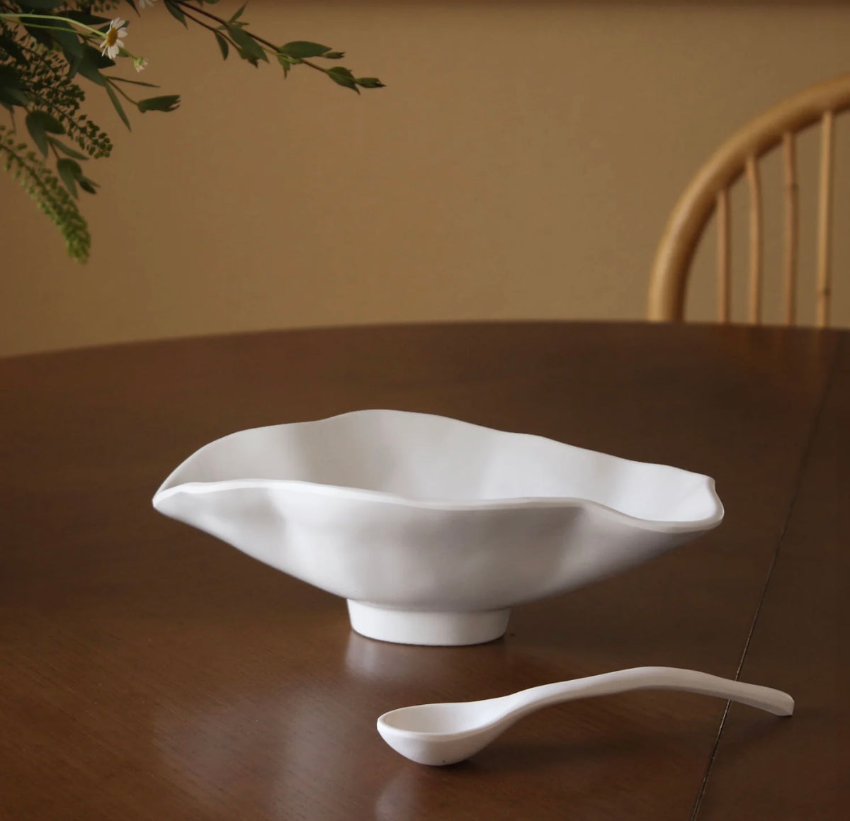 Small Oval Bowl with Spoon