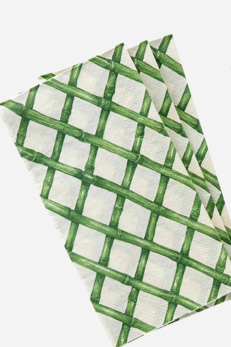 Green Lattice Cocktail Napkin Pack of 20