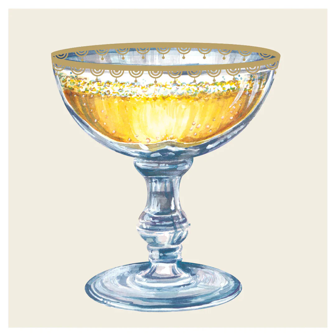 Champagne Coupe Cocktail Napkin Set of 20
