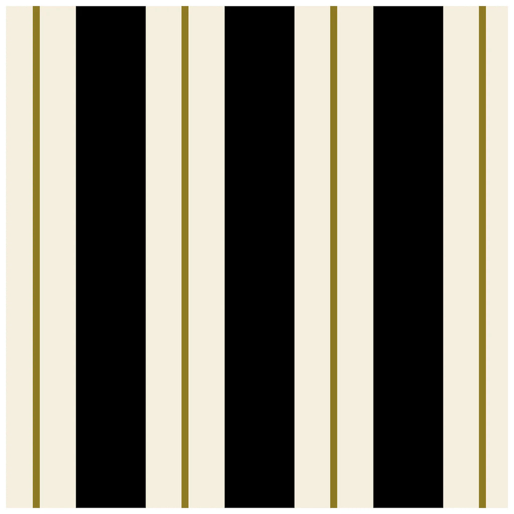 Black & Gold Awning Stripe Guest Napkin Pack