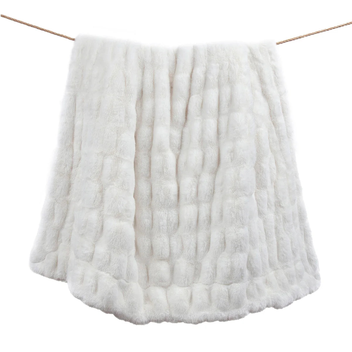 Ruched Rabbit Double-Sided Throw