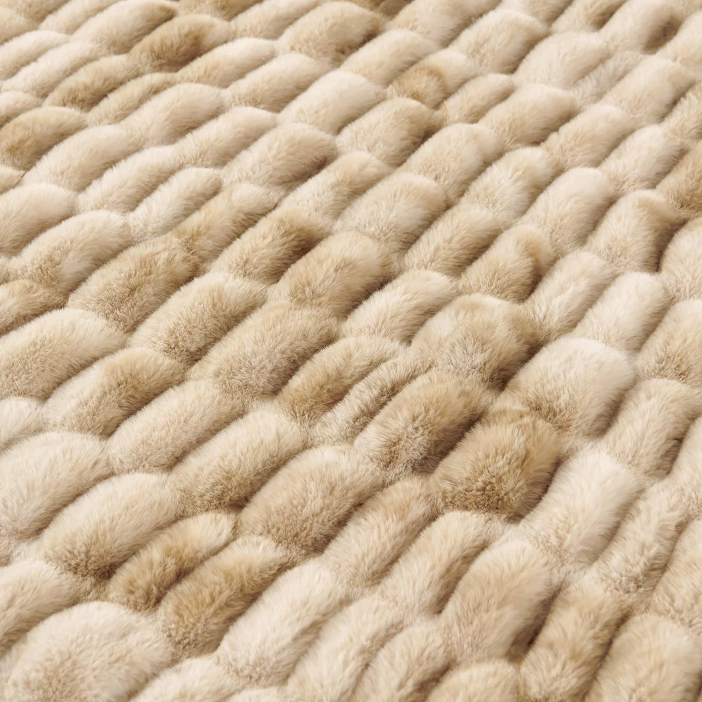 Ruched Rabbit Double-Sided Throw