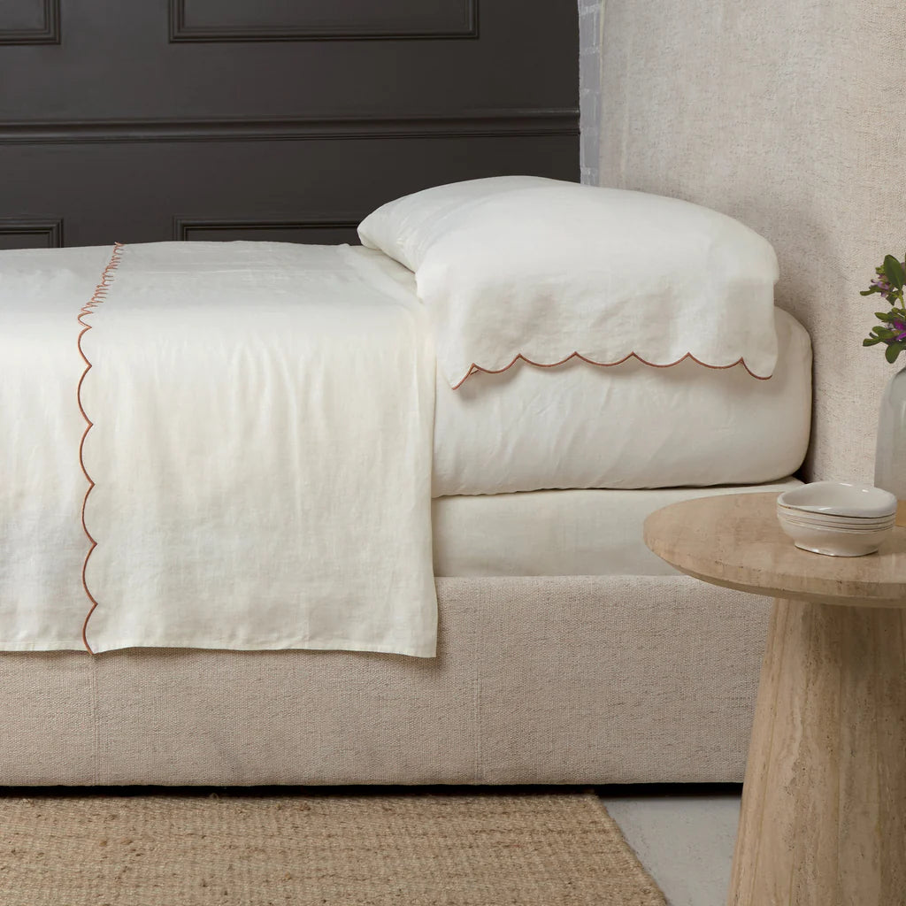 Kelly Linen Sheet Set - Queen Terra Cotta