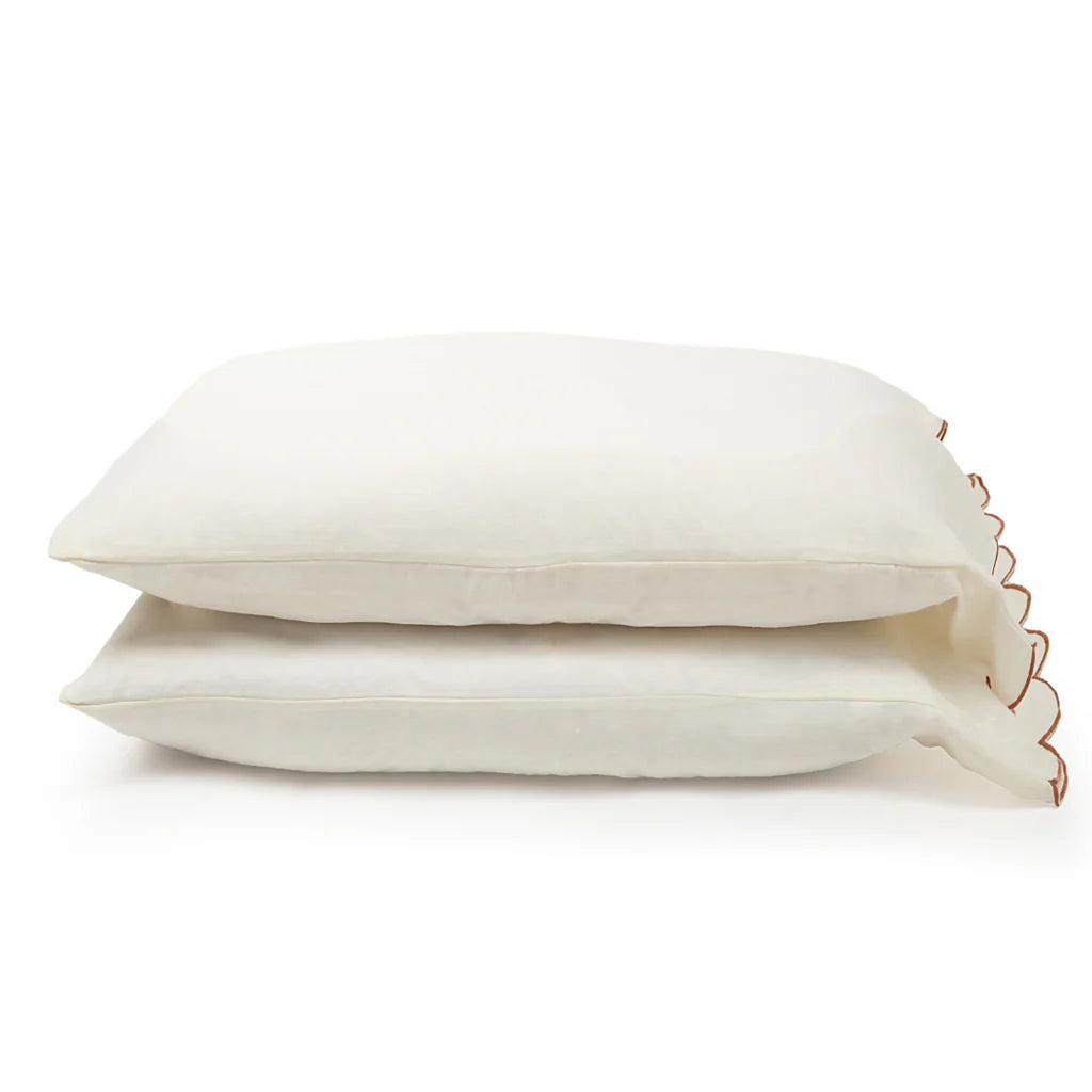 Kelly Cream/Terra Cotta Set of 2 Pillowcases