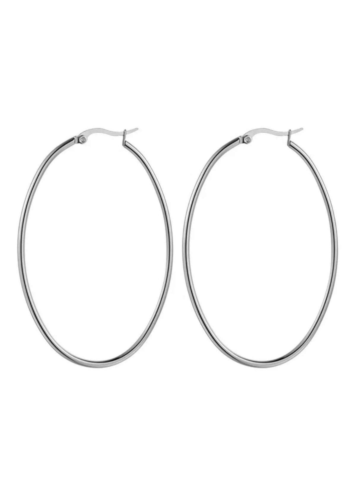 The Oval Hoop - Silver